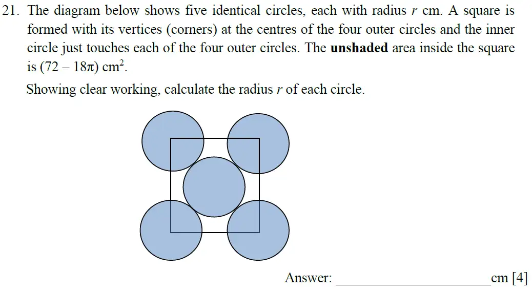Question 21 - Dulwich College – 13 Plus Maths Specimen Paper 2023