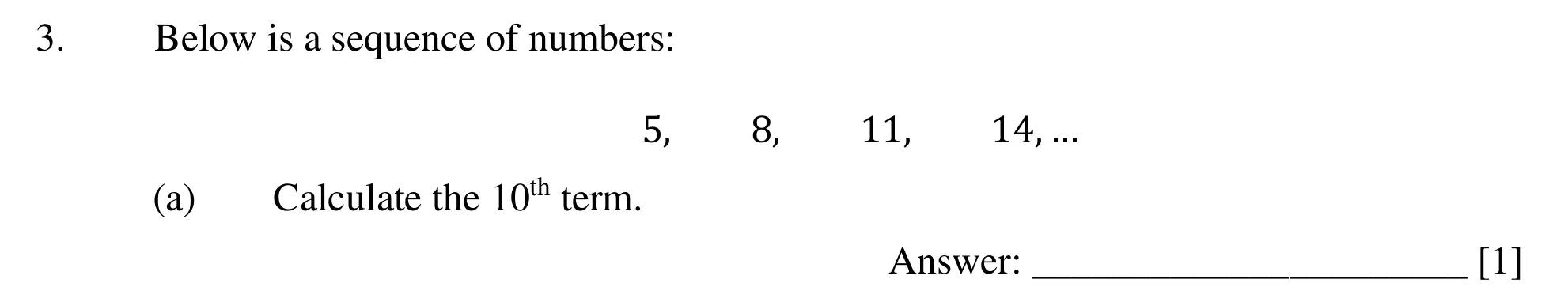 Question 3(a) - Dulwich College – 13 Plus Maths Specimen Paper 2023