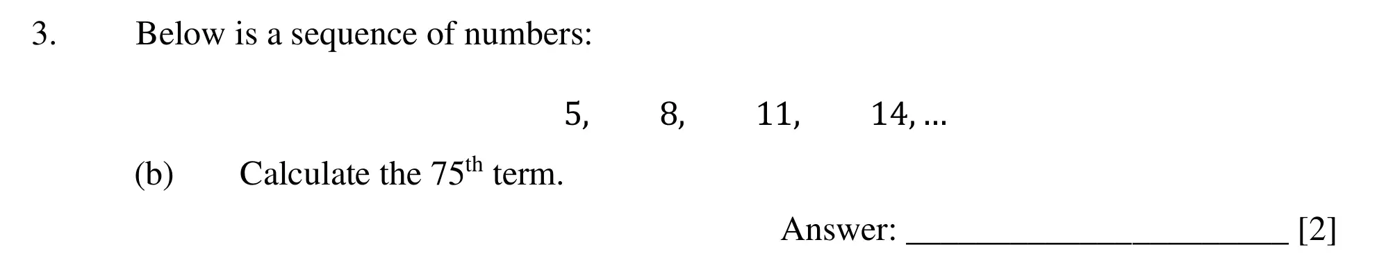 Question 3(b) - Dulwich College – 13 Plus Maths Specimen Paper 2023