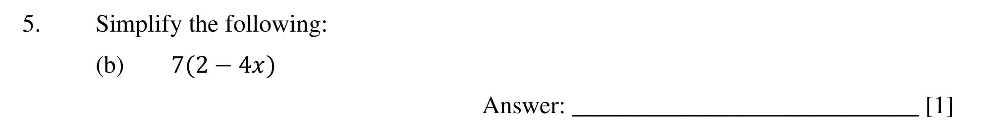 Question 5(b) - Dulwich College – 13 Plus Maths Specimen Paper 2023
