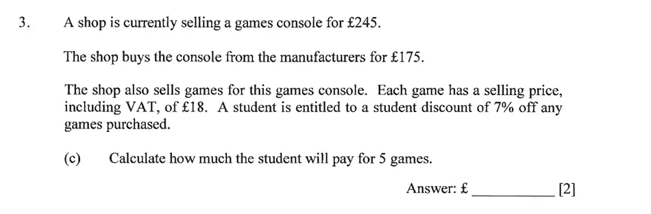 Question 3(c) - Dulwich College – Year 9 Maths Specimen Paper A 2023