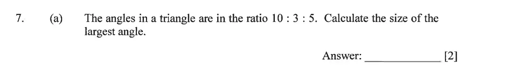 Question 7(a) - Dulwich College – Year 9 Maths Specimen Paper A 2023