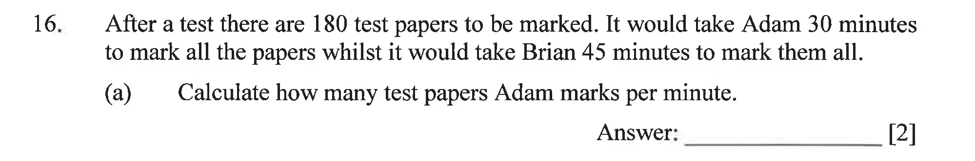 Question 16(a) - Dulwich College – Year 9 Maths Specimen Paper A 2023