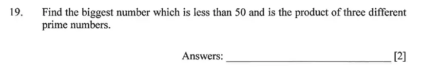 Question 19 - Dulwich College – Year 9 Maths Specimen Paper A 2023