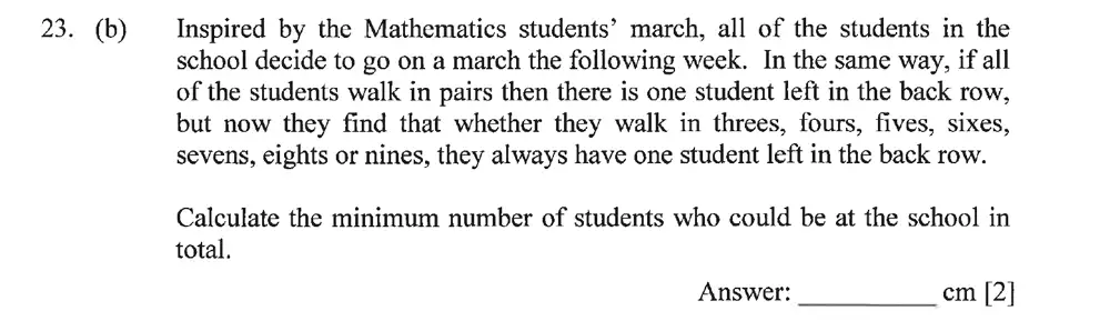 Question 23(b) - Dulwich College – Year 9 Maths Specimen Paper A 2023