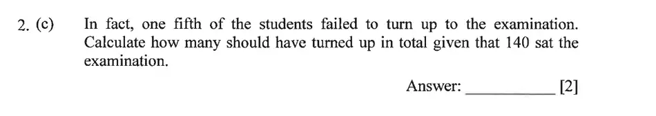 Question 2(c) - Dulwich College – Year 9 Maths Specimen Paper B 2023
