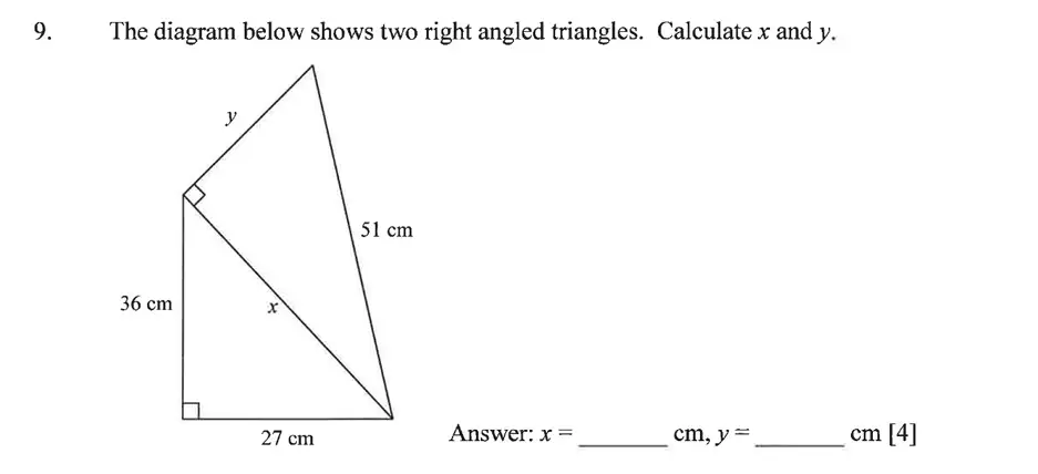 Question 9 - Dulwich College – Year 9 Maths Specimen Paper B 2023