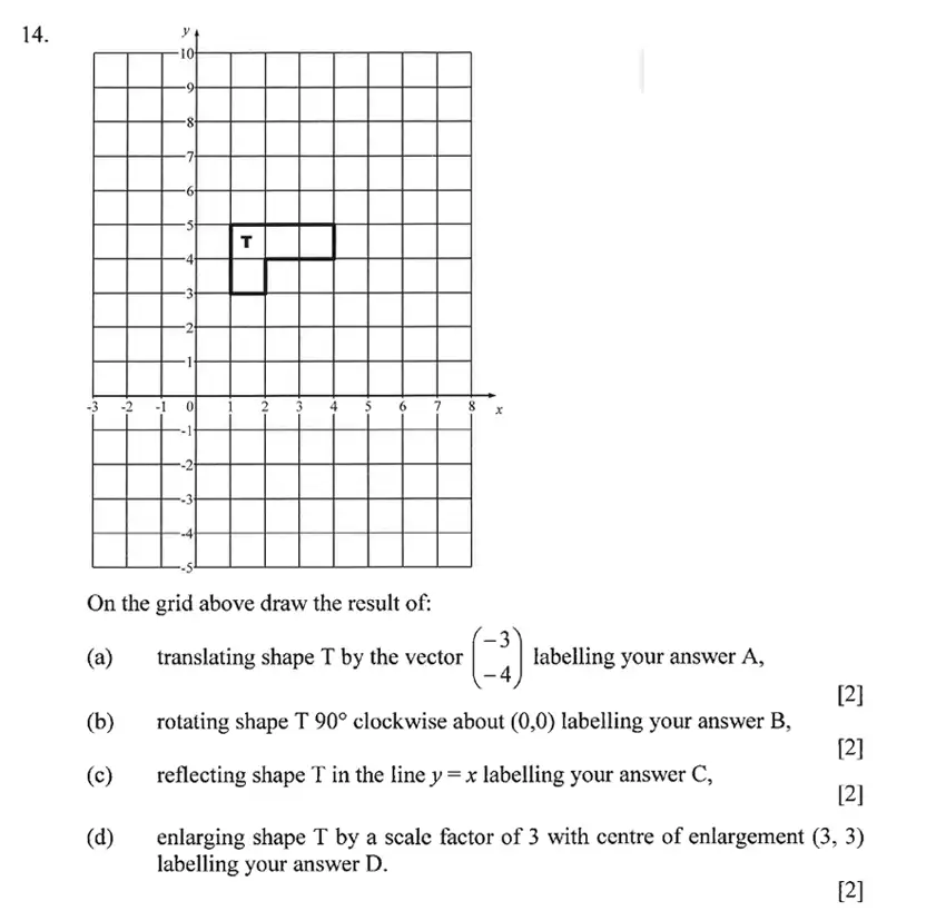 Question 14(14(a),14(b),14(c),14(d)) - Dulwich College – Year 9 Maths Specimen Paper B 2023