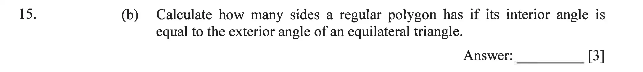 Question 15(b) - Dulwich College – Year 9 Maths Specimen Paper B 2023