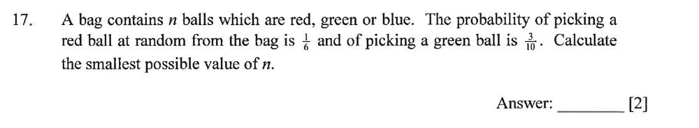Question 17 - Dulwich College – Year 9 Maths Specimen Paper B 2023