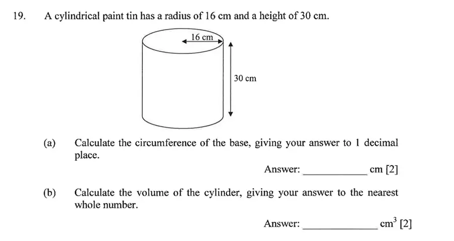 Question 19(19(a),19(b)) - Dulwich College – Year 9 Maths Specimen Paper B 2023