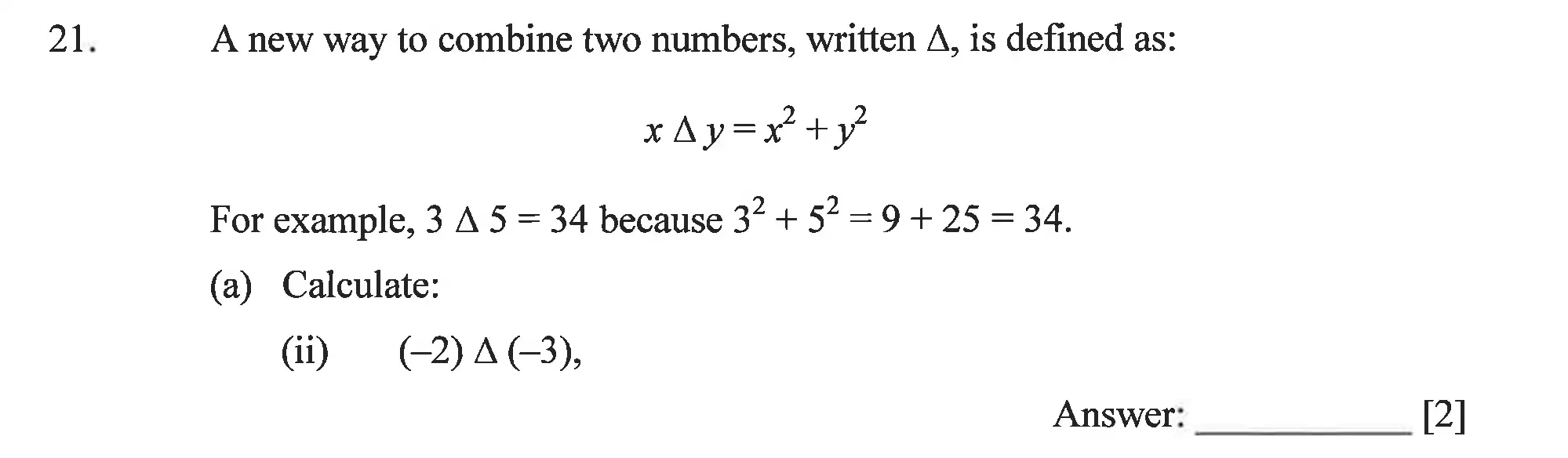 Question 21(a (ii)) - Dulwich College – Year 9 Maths Specimen Paper B 2023