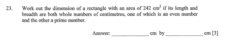 Question 23 - Dulwich College – Year 9 Maths Specimen Paper B 2023