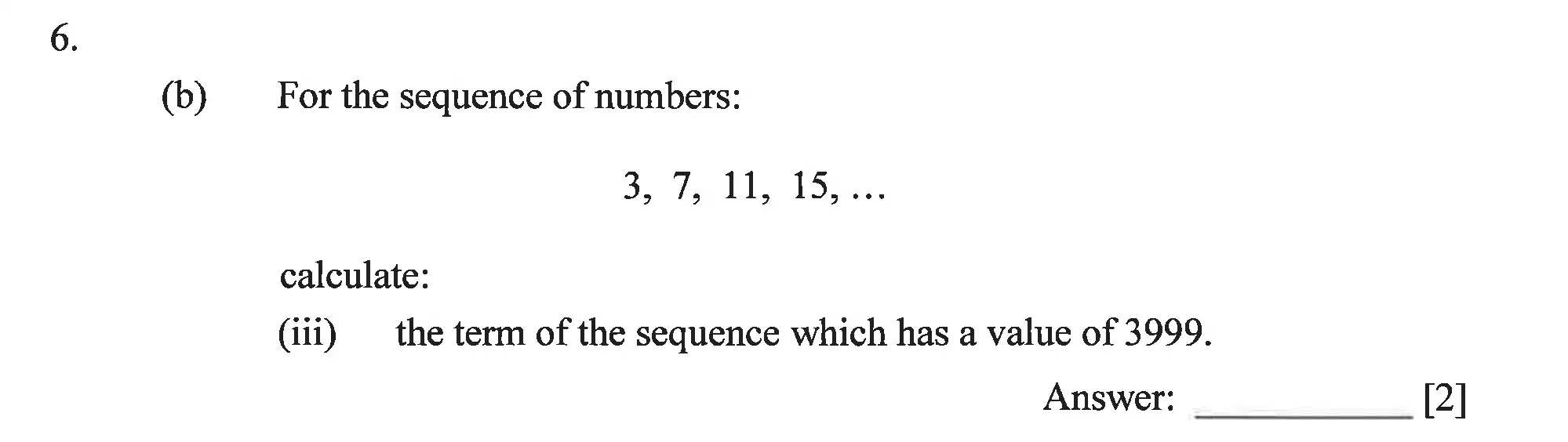 Question 6(b (iii)) - Dulwich College – Year 9 Maths Specimen Paper B 2023