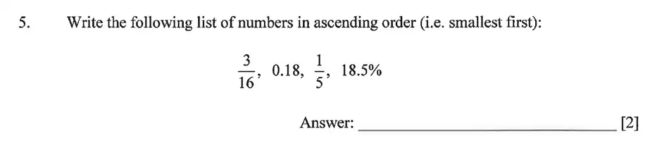 Question 5 - Dulwich College – Year 9 Maths Specimen Paper C 2023