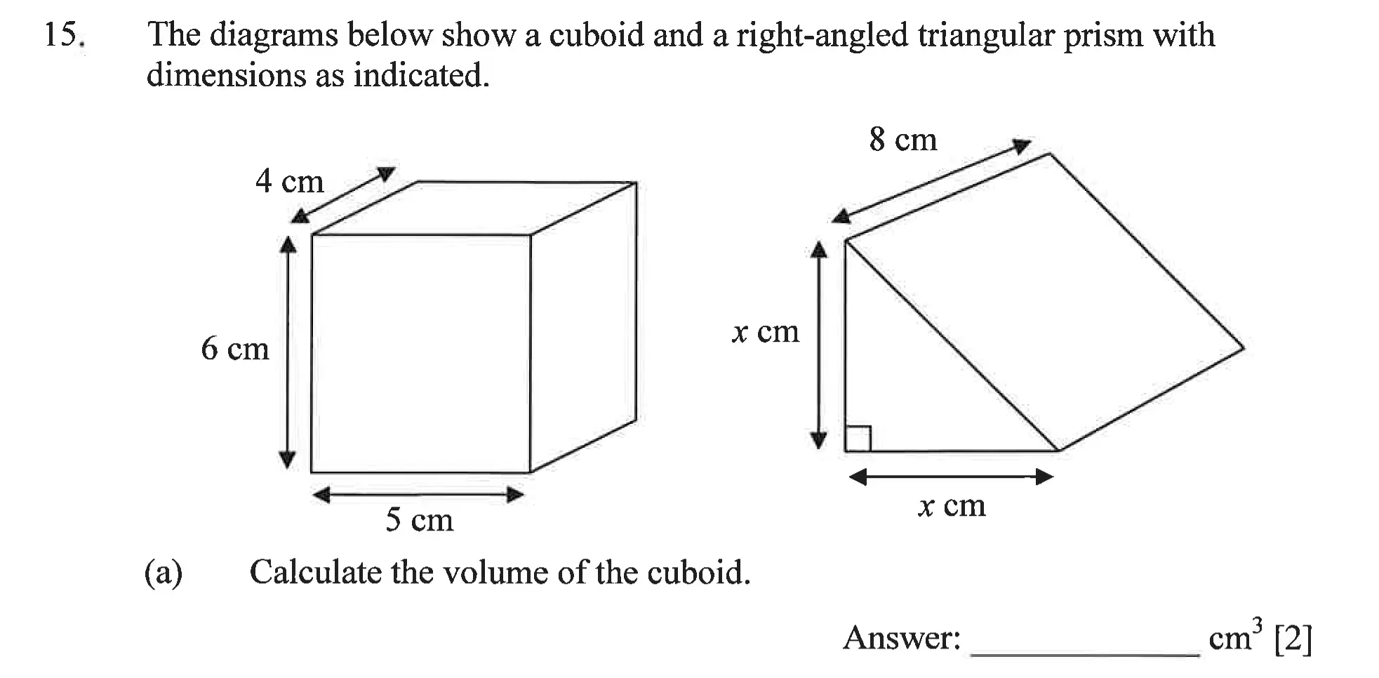 Question 15(a) - Dulwich College – Year 9 Maths Specimen Paper C 2023