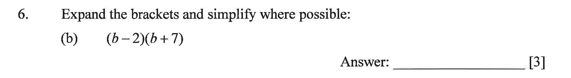 Question 6(b) - Dulwich College – Year 9 Maths Specimen Paper C 2023