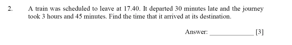 Question 2 - Dulwich College – Year 9 Maths Specimen Paper D 2023