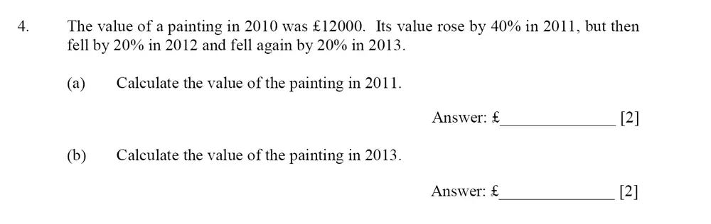 Question 4(a,b) - Dulwich College – Year 9 Maths Specimen Paper D 2023