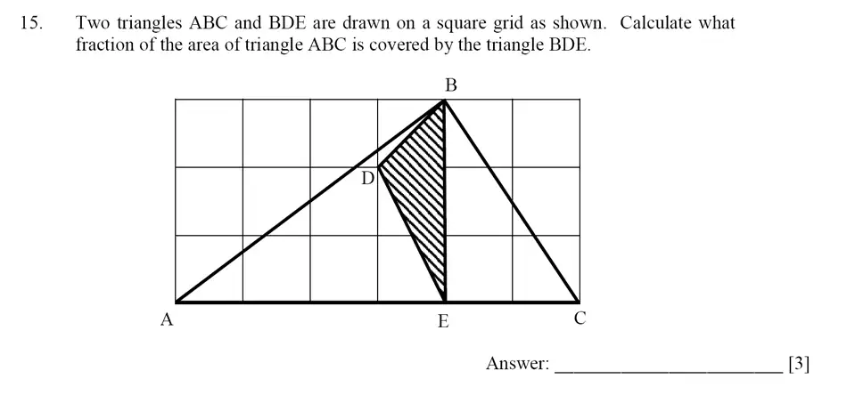 Question 15 - Dulwich College – Year 9 Maths Specimen Paper D 2023