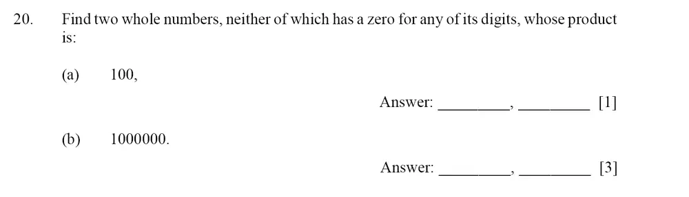 Question 20(20(a),20(b)) - Dulwich College – Year 9 Maths Specimen Paper D 2023