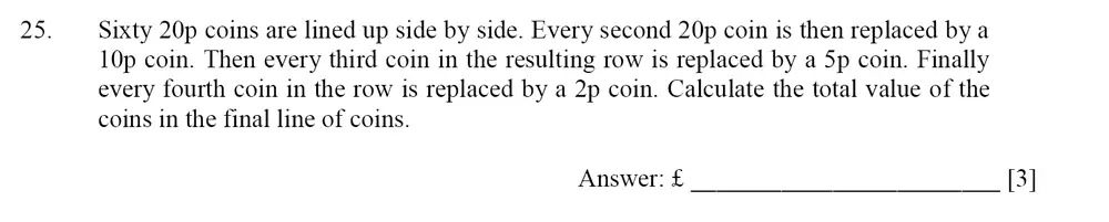 Question 25 - Dulwich College – Year 9 Maths Specimen Paper D 2023