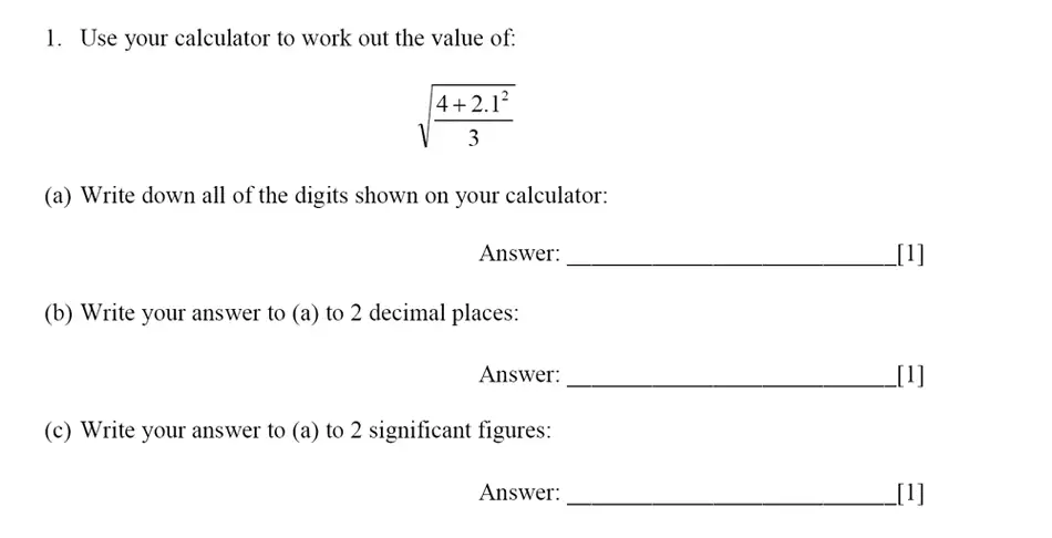 Question 1(a,b,c) - Dulwich College – Year 9 Maths Specimen Paper E 2023