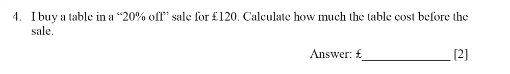 Question 4 - Dulwich College – Year 9 Maths Specimen Paper E 2023