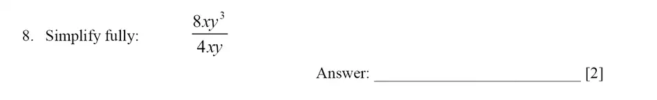 Question 8 - Dulwich College – Year 9 Maths Specimen Paper E 2023