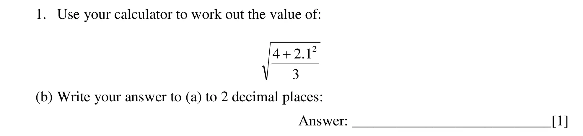 Question 1(b) - Dulwich College – Year 9 Maths Specimen Paper E 2023