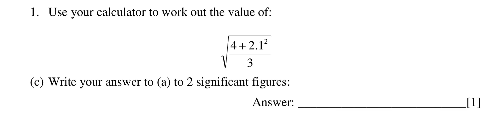 Question 1(c) - Dulwich College – Year 9 Maths Specimen Paper E 2023