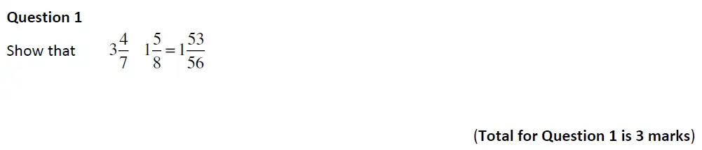 Question 1 - Eltham College - 13 Plus Maths Entrance Test 2019