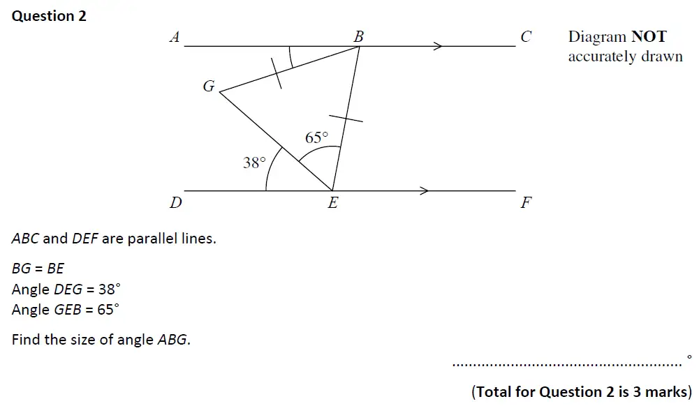 Question 2 - Eltham College - 13 Plus Maths Entrance Test 2019