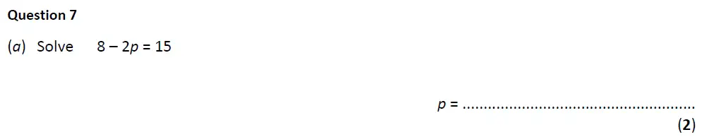 Question 7(a) - Eltham College - 13 Plus Maths Entrance Test 2019