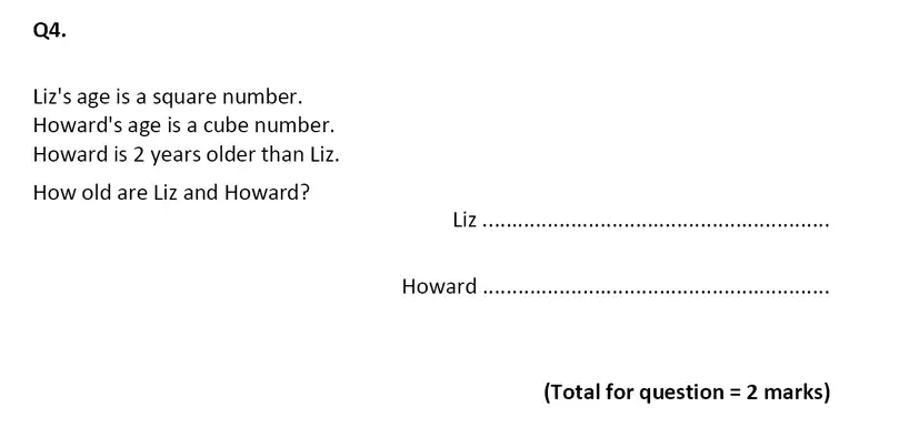 Question 4 - Eltham College – 13 Plus Maths Sample Paper 2017