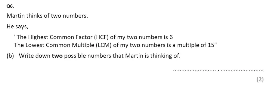 Question 6b - Eltham College – 13 Plus Maths Sample Paper 2017