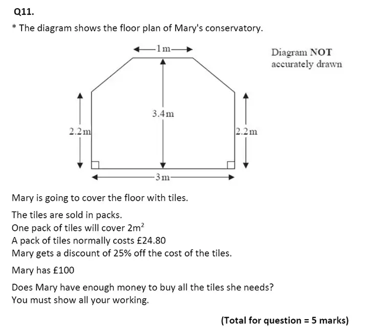Question 11 - Eltham College – 13 Plus Maths Sample Paper 2017