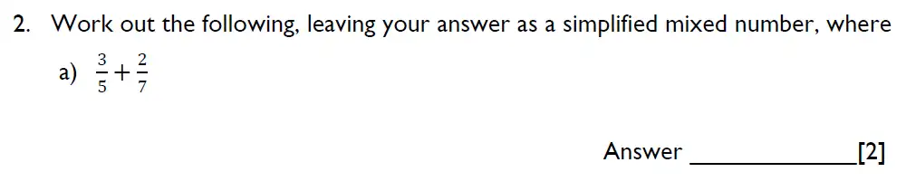 Question 2(a) - Emanuel School - 13 Plus Maths Entrance Exam 2023
