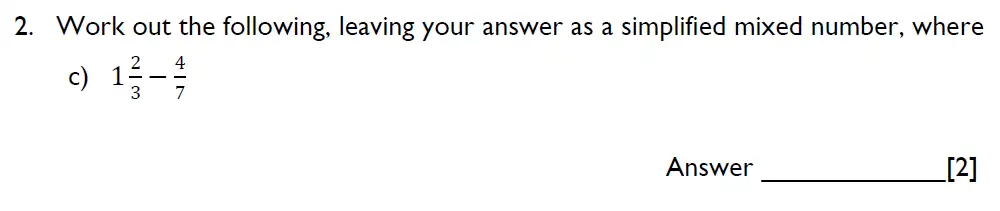 Question 2(c) - Emanuel School - 13 Plus Maths Entrance Exam 2023