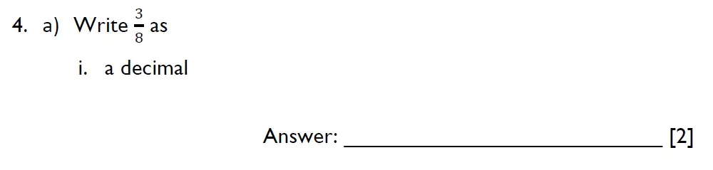 Question 4(a)(i) - Emanuel School - 13 Plus Maths Entrance Exam 2023