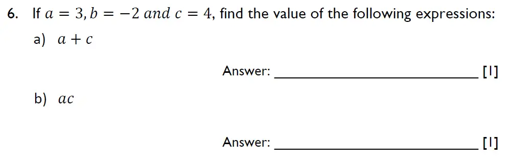 Question 6(a,b) - Emanuel School - 13 Plus Maths Entrance Exam 2023