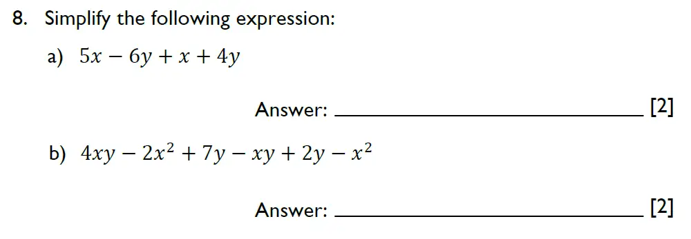 Question 8(a,b) - Emanuel School - 13 Plus Maths Entrance Exam 2023