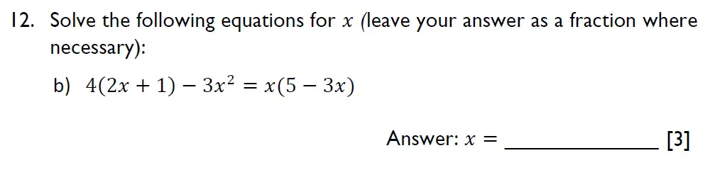 Question 12(b) - Emanuel School - 13 Plus Maths Entrance Exam 2023