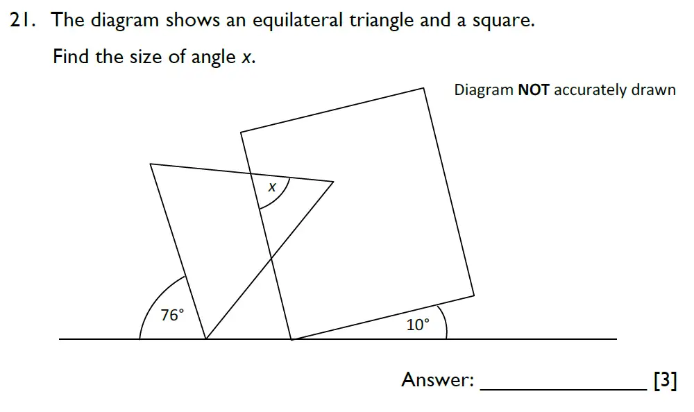 Question 21 - Emanuel School - 13 Plus Maths Entrance Exam 2023