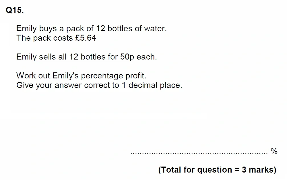 Question 15 - EPSOM College Year 9 Maths Specimen Paper