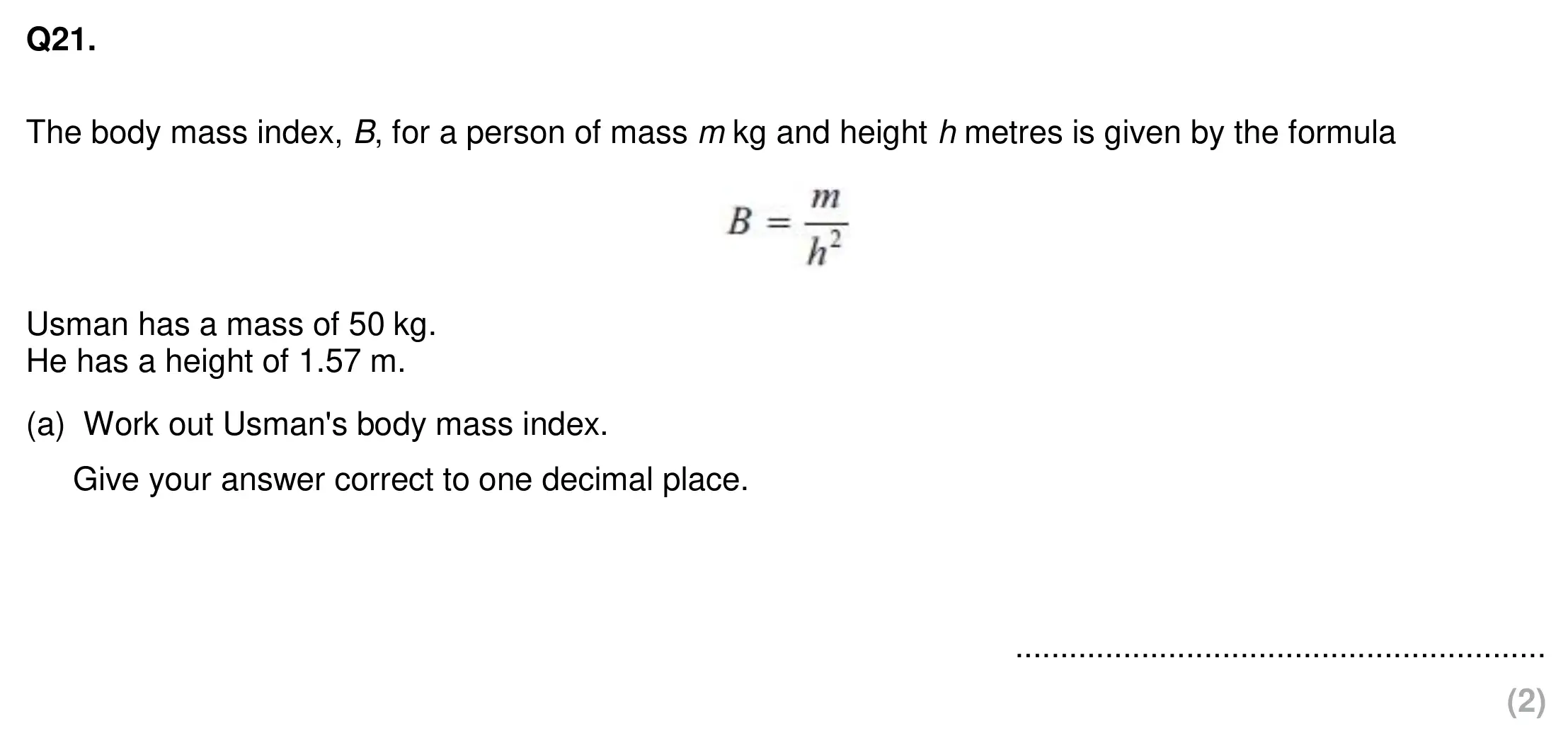 Question 21(a) - EPSOM College Year 9 Maths Specimen Paper 2026