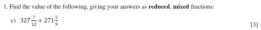 Question 1(c) - Eton College King’s - 13 Plus Maths Scholarship A 2021