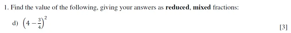 Question 1(d) - Eton College King’s - 13 Plus Maths Scholarship A 2021