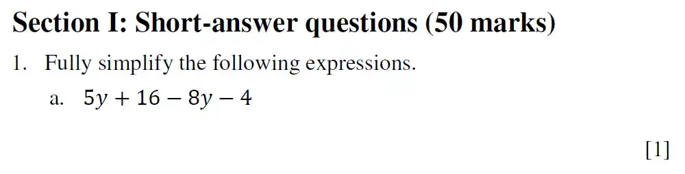 Question 1(a) - Eton College King’s - 13 Plus Maths Scholarship A 2022