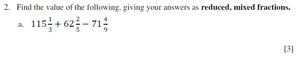 Question 2(a) - Eton College King’s - 13 Plus Maths Scholarship A 2022